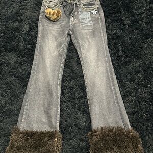 ROMWE Gray Flare Wide Leg Jeans